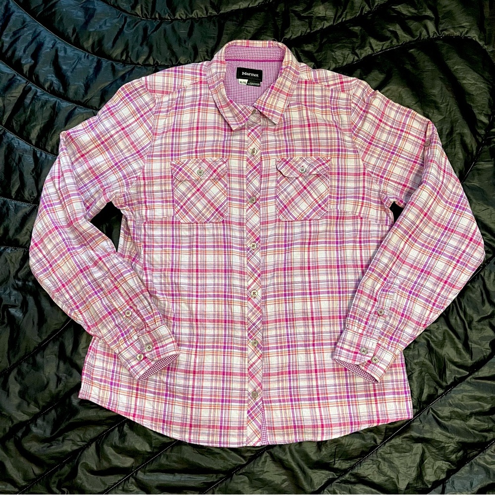 Marmot | Women’s Evelyn Plaid Button-Down Shirt | Size XL